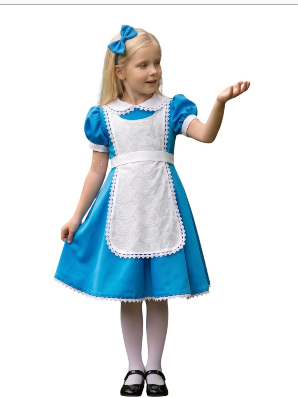 Alice inspired blue Halloween costume dress size 7-8